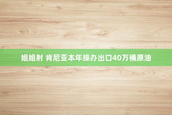 姐姐射 肯尼亚本年操办出口40万桶原油