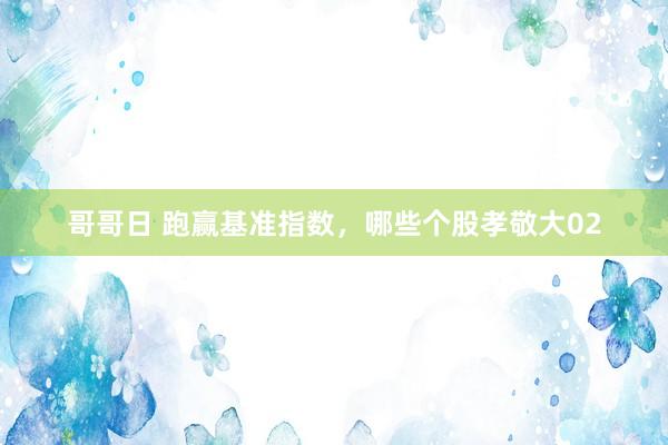 哥哥日 跑赢基准指数，哪些个股孝敬大02