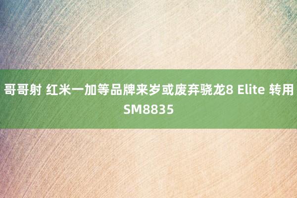哥哥射 红米一加等品牌来岁或废弃骁龙8 Elite 转用SM8835