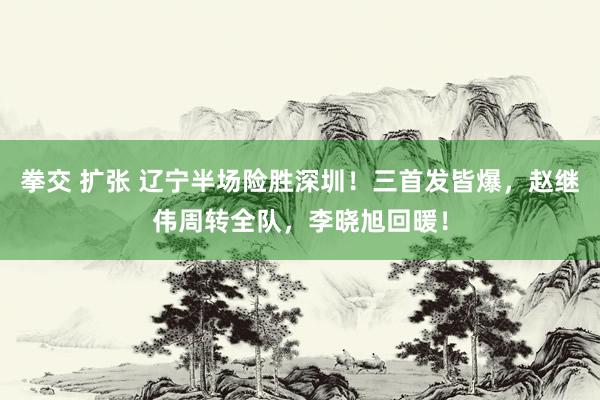 拳交 扩张 辽宁半场险胜深圳！三首发皆爆，赵继伟周转全队，李晓旭回暖！