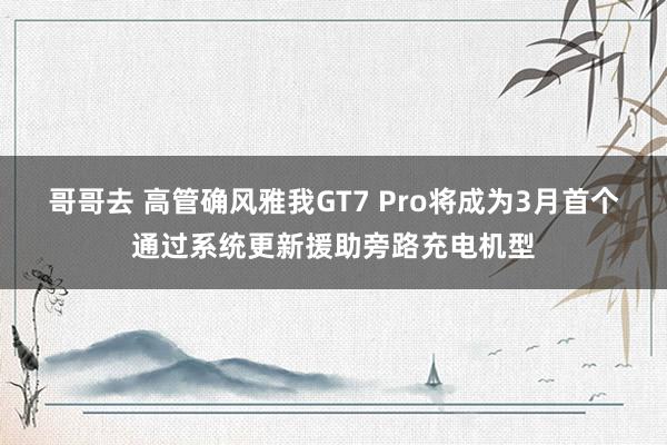 哥哥去 高管确风雅我GT7 Pro将成为3月首个通过系统更新援助旁路充电机型