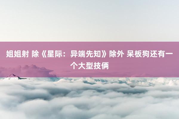 姐姐射 除《星际：异端先知》除外 呆板狗还有一个大型技俩